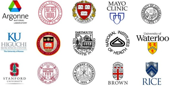 logos of companies and univerities that have bought from P212121